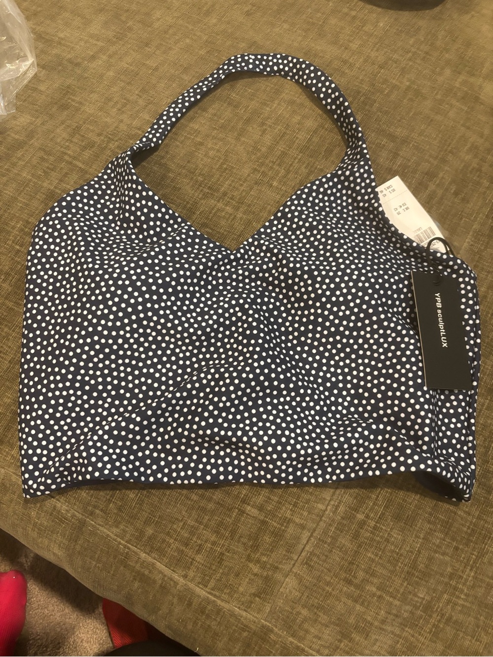 Abercrombie & Fitch YPB Navy Blue Polka Dot Crop Top NWT